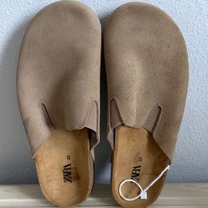 Zara KIDS Sandy Brown Suede Clogs Us Size 2,Eu 33 New without Box